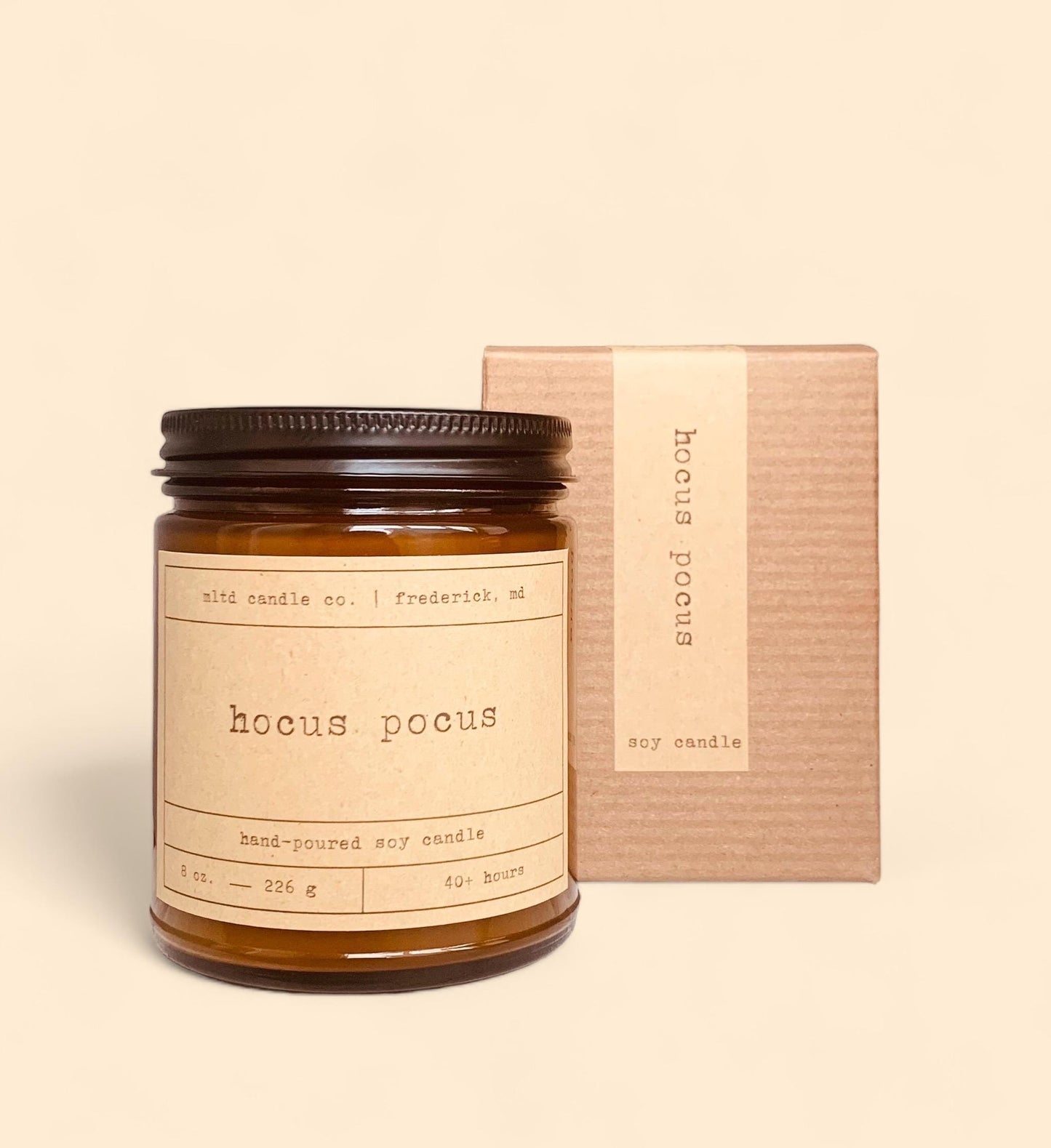 Hocus Pocus Soy Candle: Pumpkin, Cinnamon, Coconut, Bourbon Scent