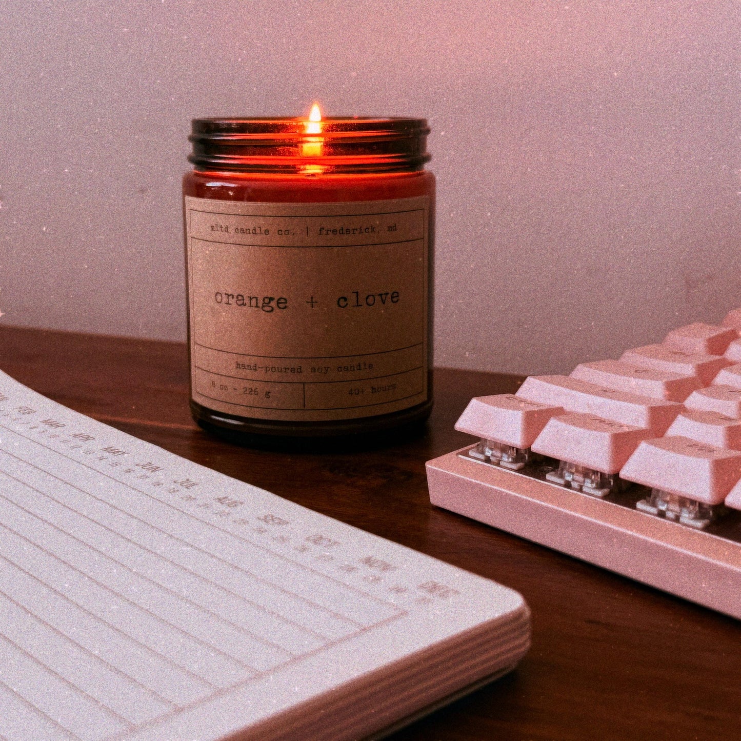 Vanilla + Cashmere Soy Candle: with Sandalwood and Musk Scent