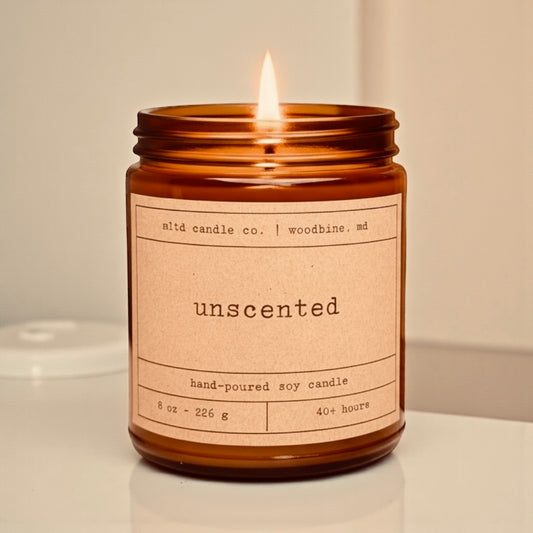 Unscented Soy Candle: Pure, Natural, No Scent