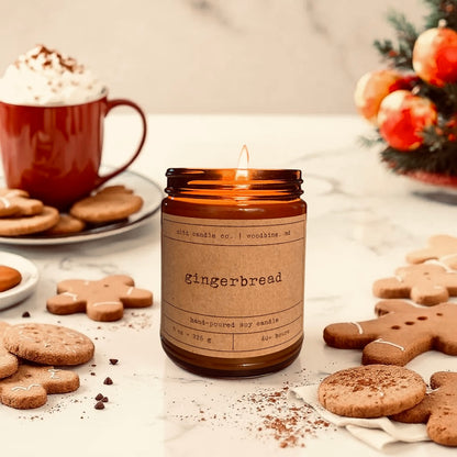 Gingerbread Soy Candle: with Nutmeg, Vanilla, Cinnamon Scent
