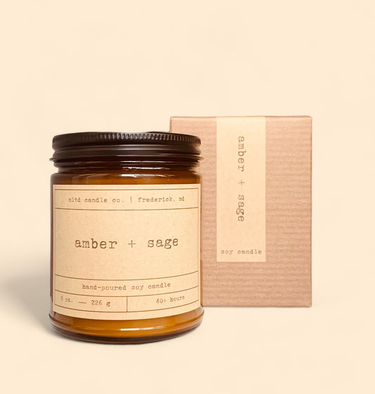 Amber + Sage Soy Candle