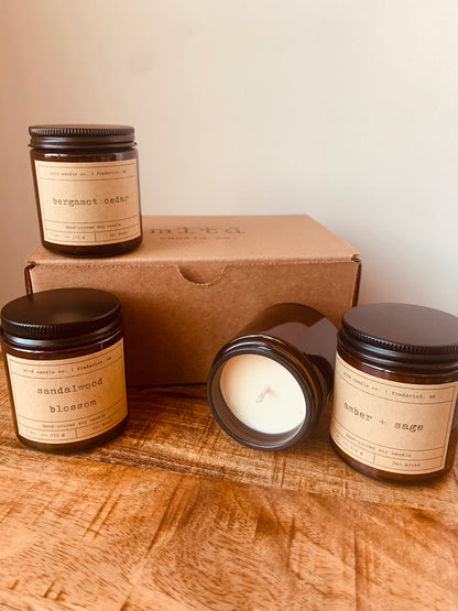 Warm and Woodsy Sampler Pack - Masculine Candles Set