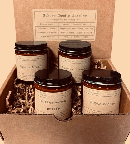 Bakery Scented Soy Candle Sampler Pack | Handmade, Dye-Free