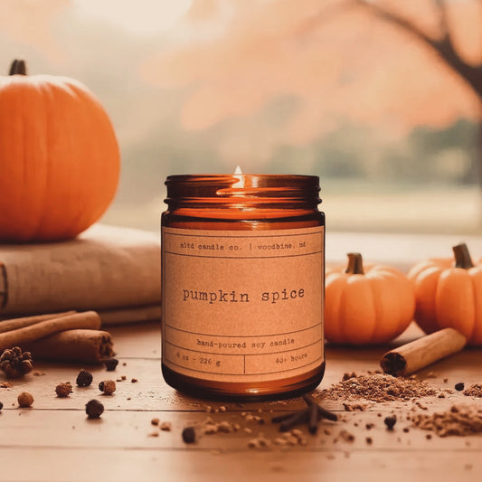 Pumpkin Spice Soy Candle: Pumpkin, Maple, Brown Sugar, Cinnamon Scent