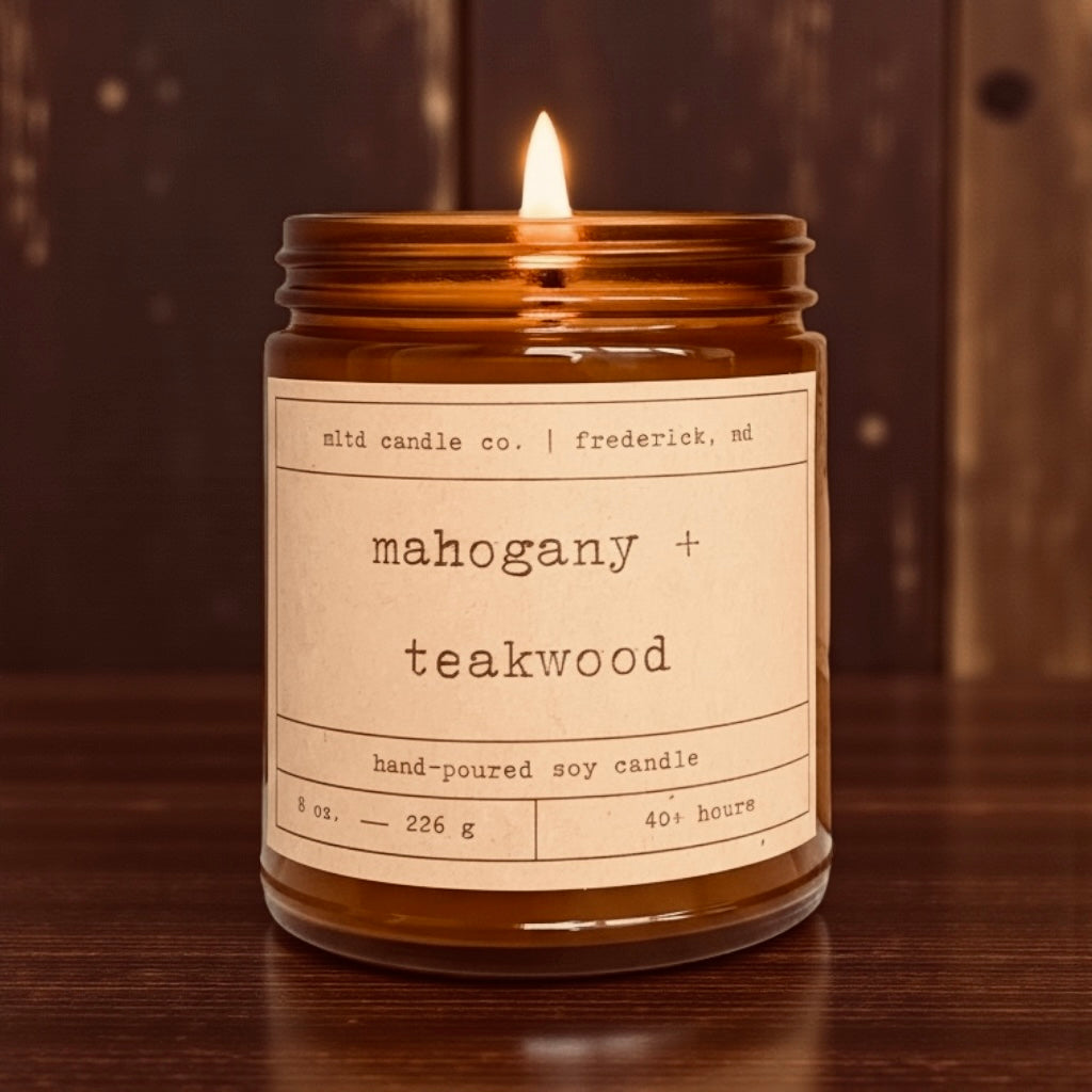Mahogany + Teakwood Soy Candle | Mahogany, Oak, Light Musk Scent