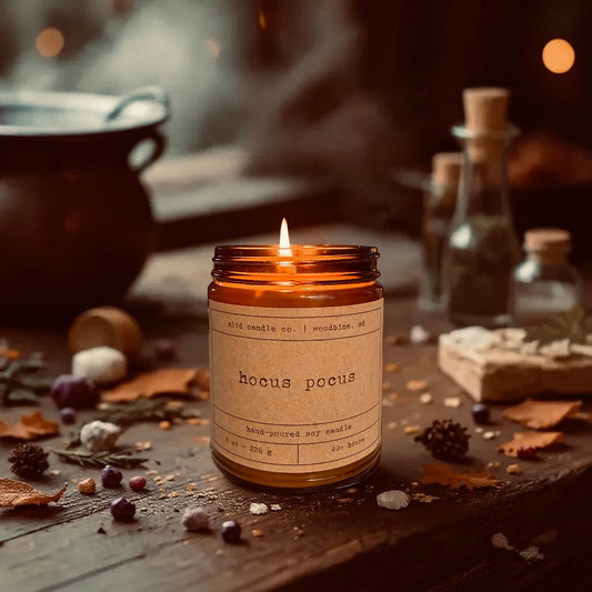 Hocus Pocus Soy Candle: Pumpkin, Cinnamon, Coconut, Bourbon Scent