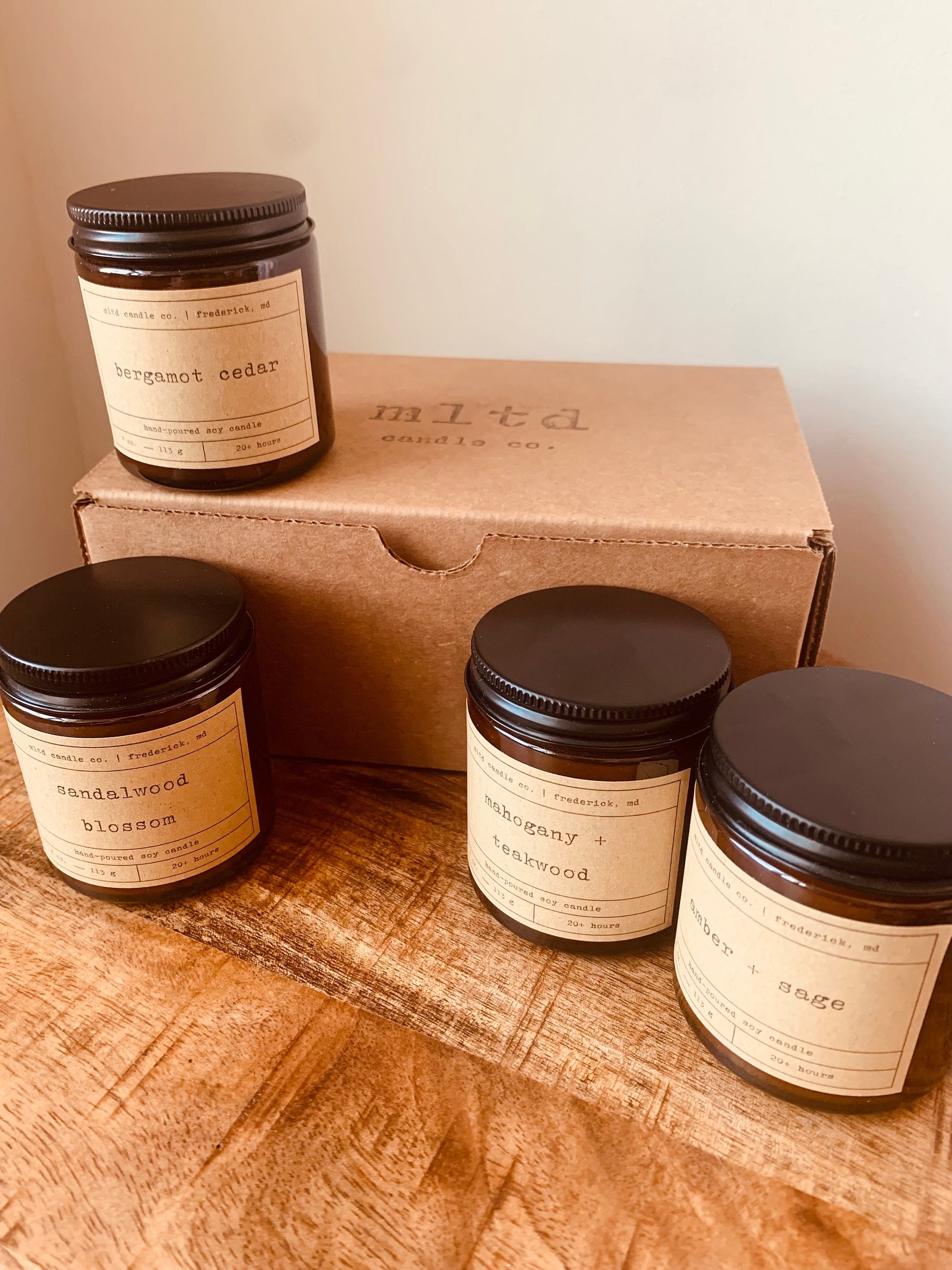 Warm and Woodsy Candle Sampler Pack: Earthy Scented Soy Candle Gift Set