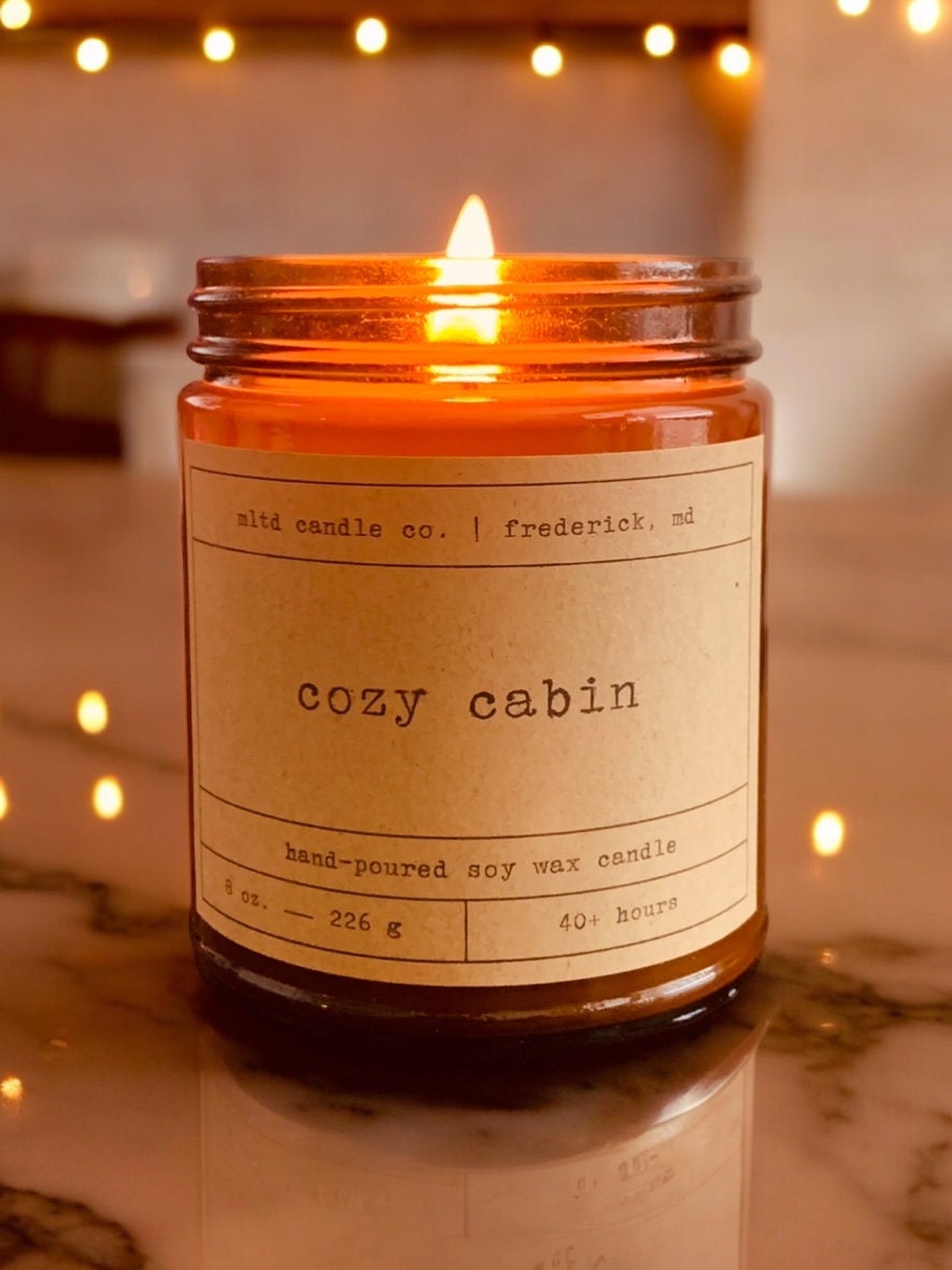 Autumn Leaves Soy Candle: Cranberry, Nutmeg, Pumpkin, Crisp Woods Scent