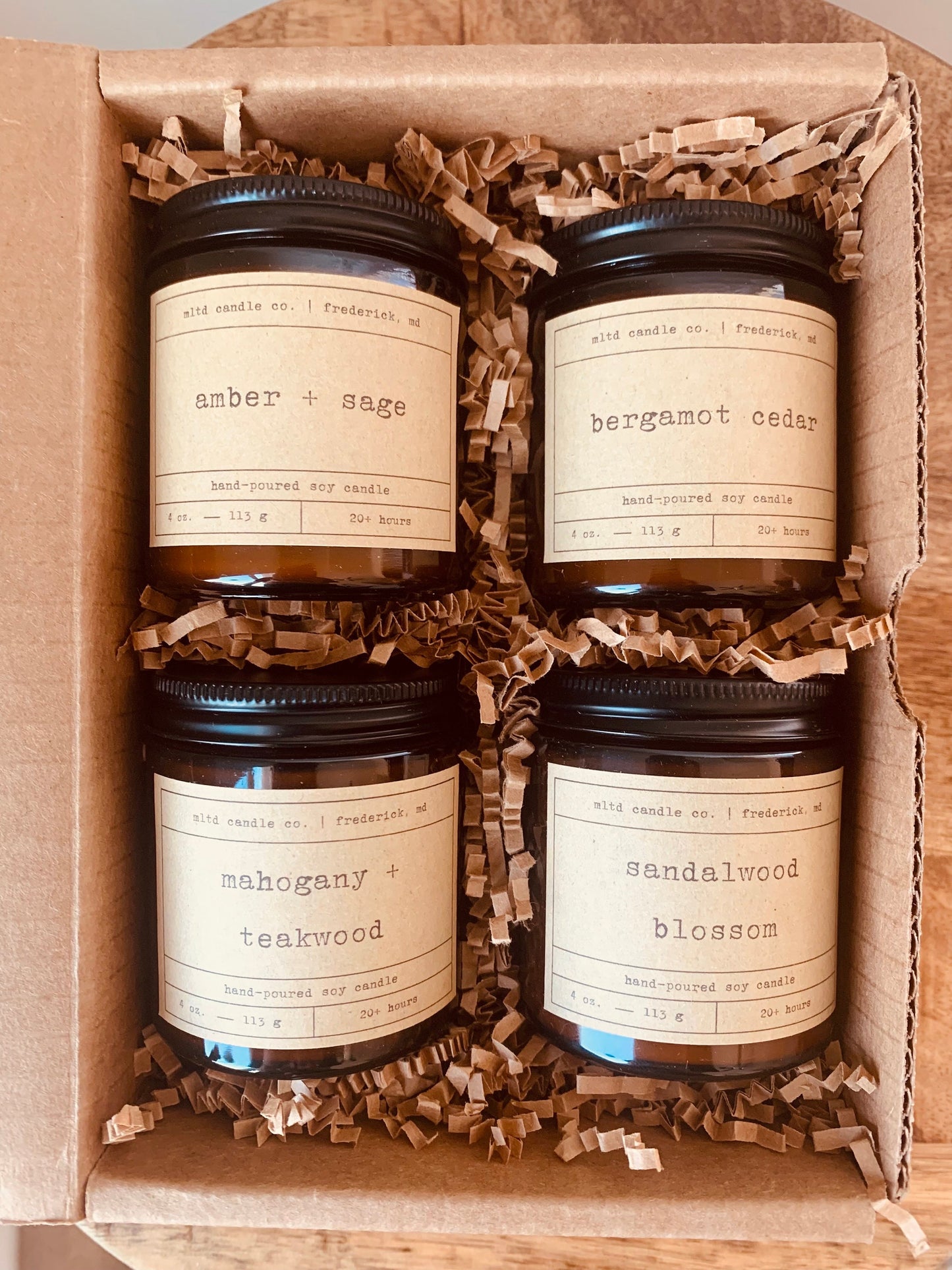 Warm and Woodsy Candle Sampler Pack: Earthy Scented Soy Candle Gift Set