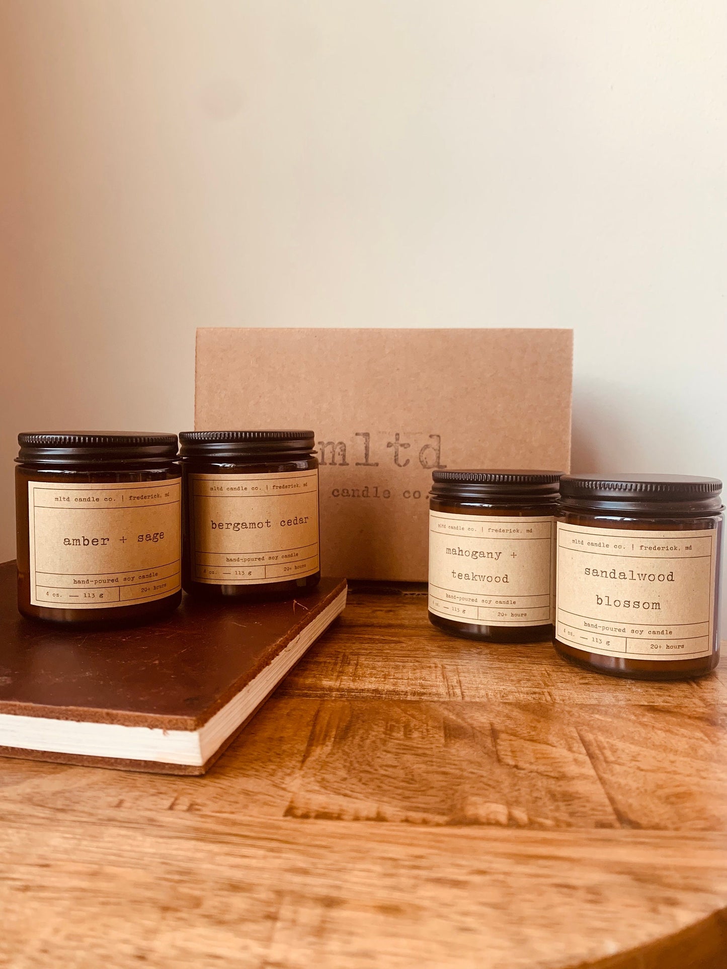 Warm and Woodsy Candle Sampler Pack: Earthy Scented Soy Candle Gift Set