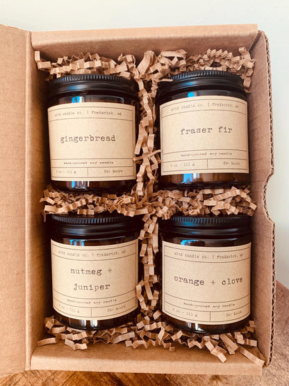 Holiday Candle Sampler Pack: Christmas Scented Soy Candle Gift Set