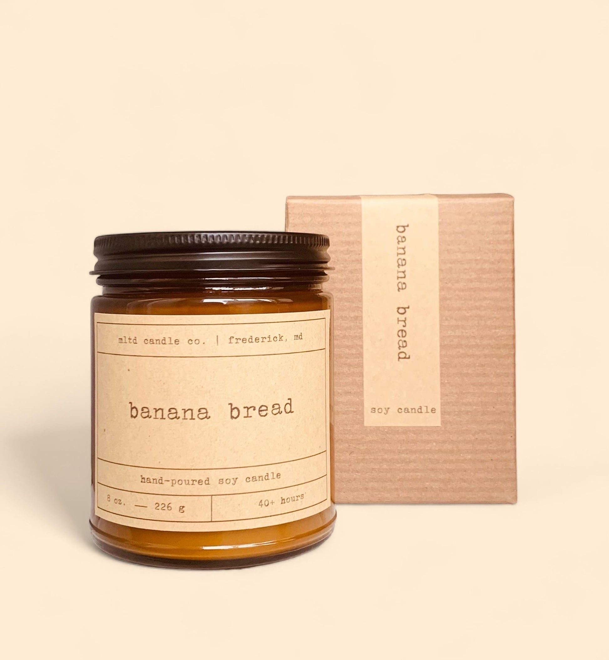 Banana Bread Soy Candle: Banana, Walnut, Cinnamon, Vanilla Scent