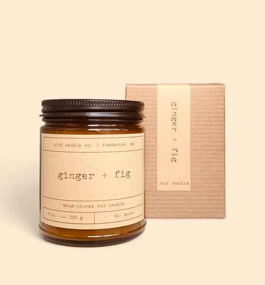 Ginger + Fig Soy Candle | with Peach Scent