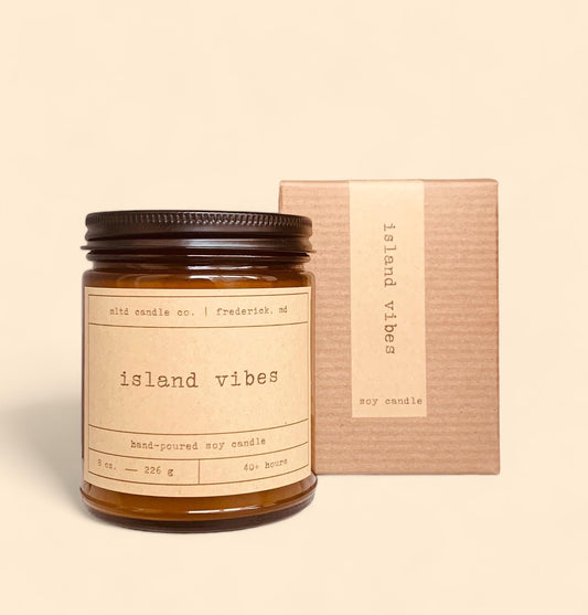 Island Vibes Soy Candle: Tropical Citrus Scent
