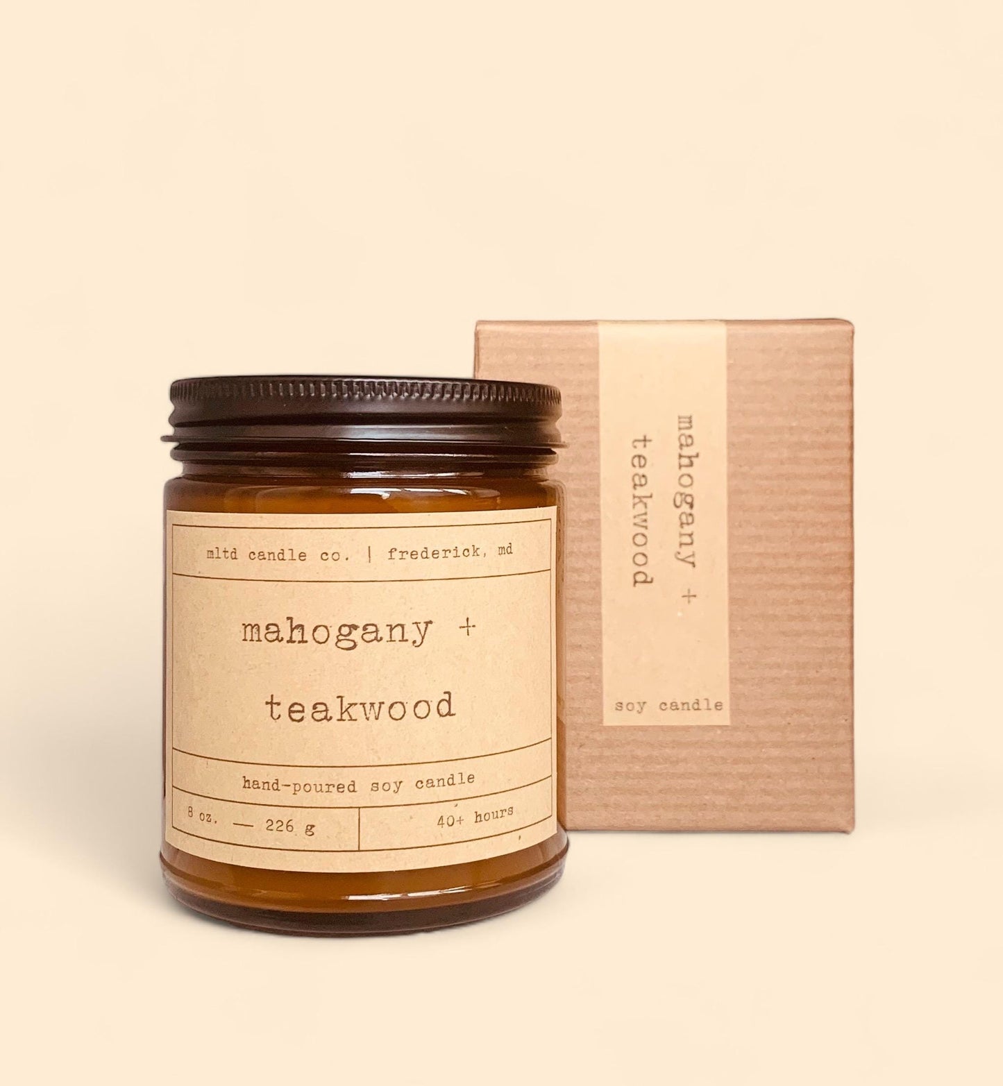 Mahogany + Teakwood Soy Candle | Mahogany, Oak, Light Musk Scent