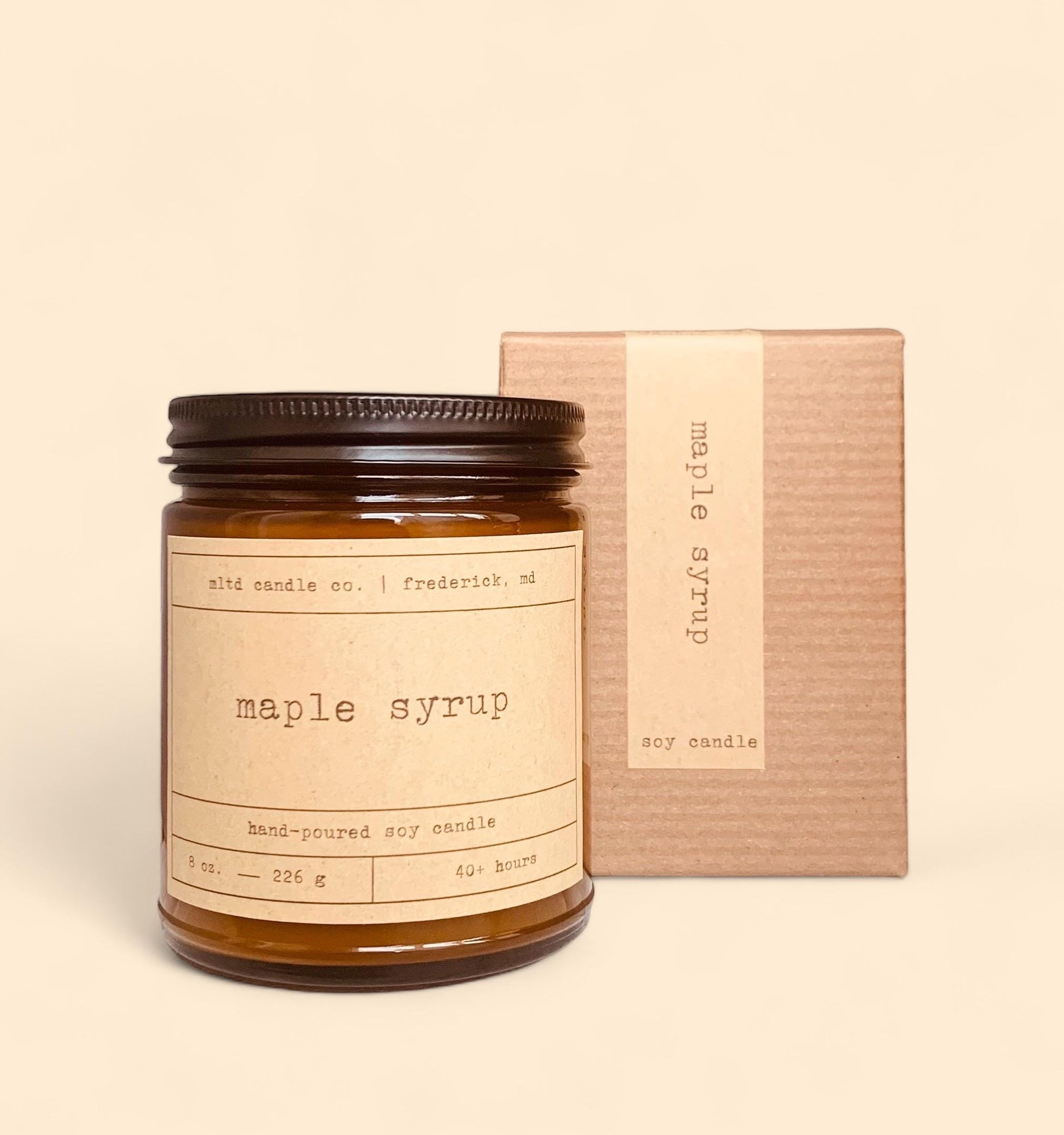 Maple Syrup Soy Candle: with Sweet, Buttery Pancakes Scent