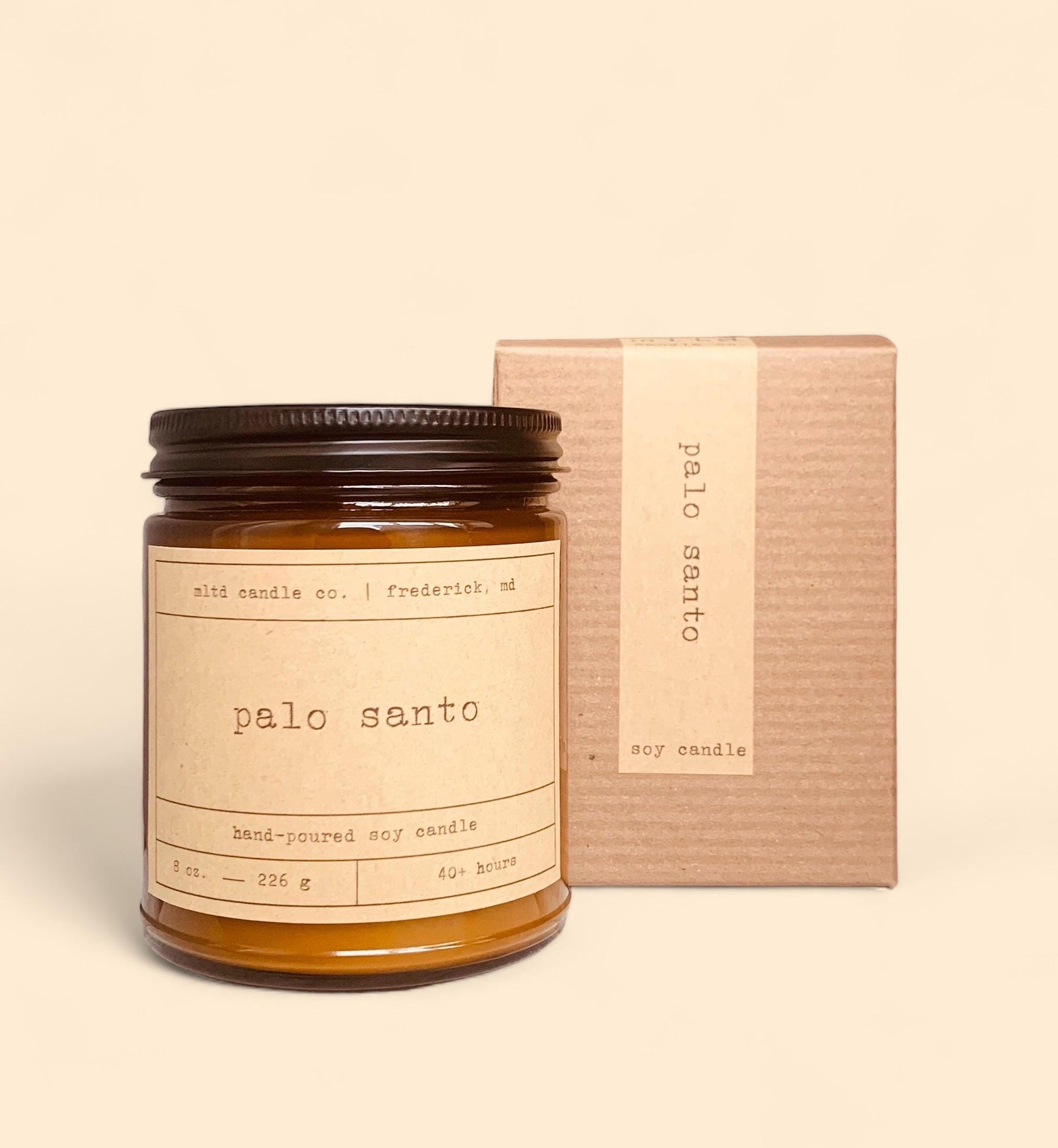 Palo Santo Soy Candle: with Sweet Forest, Smoky Scent