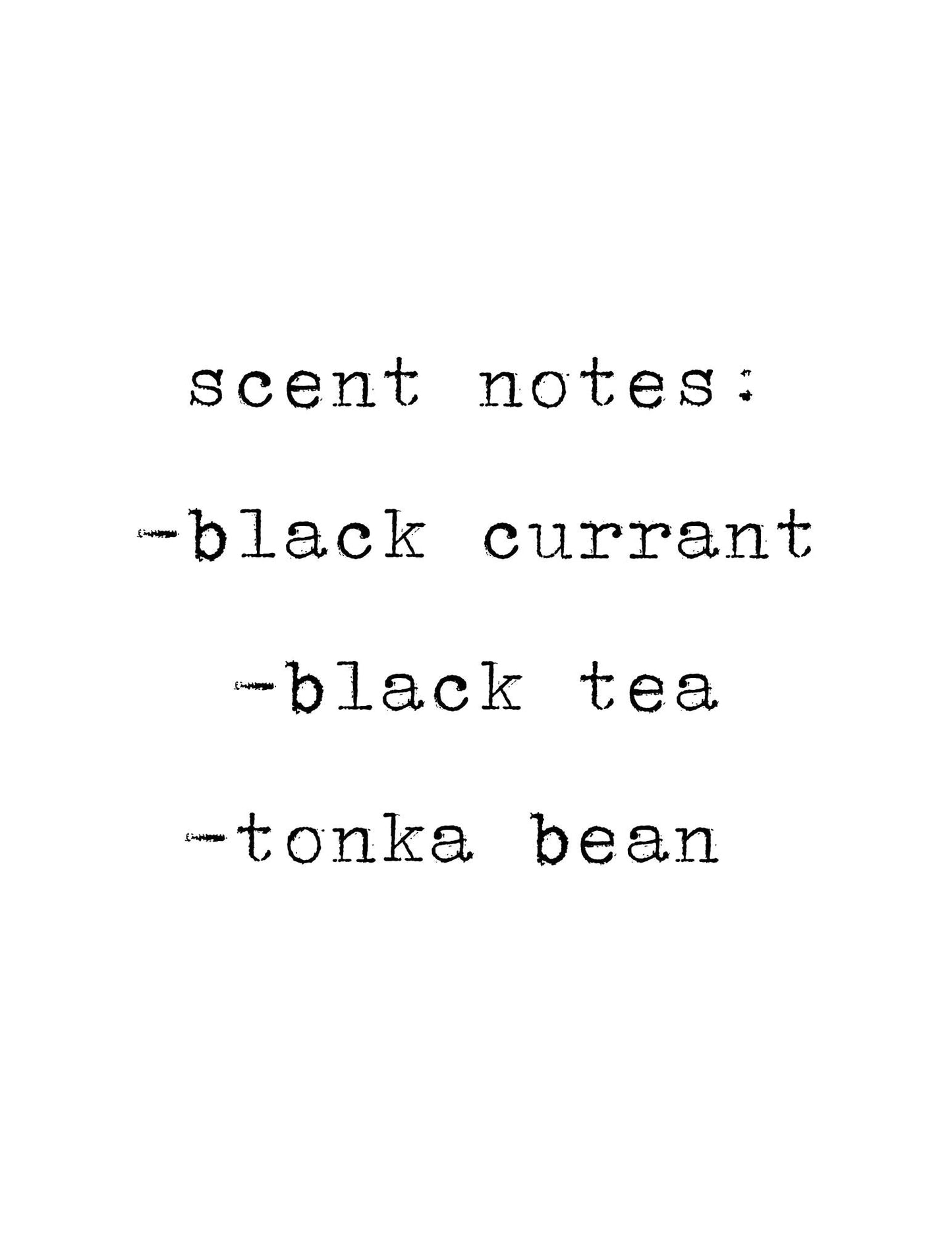 Black Currant Soy Candle: with Black Tea, Tonka Bean, Jasmine Scent