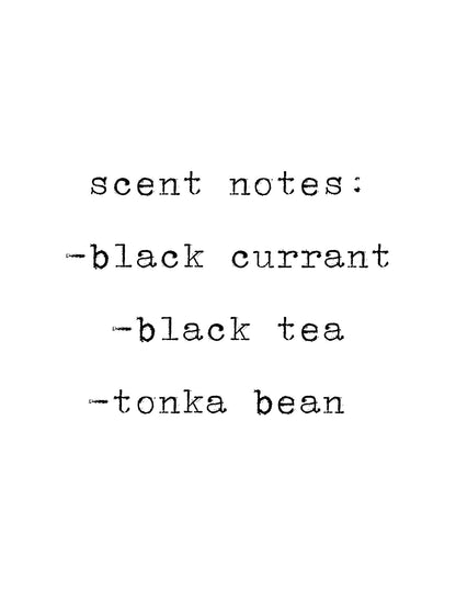 Black Currant Soy Candle: with Black Tea, Tonka Bean, Jasmine Scent