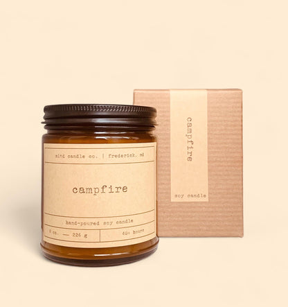 Campfire Soy Candle: Pine, Citrus, Smoke, Cinnamon Scent