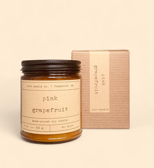Pink Grapefruit Soy Candle | Grapefruit, Florals, Patchouli Scent
