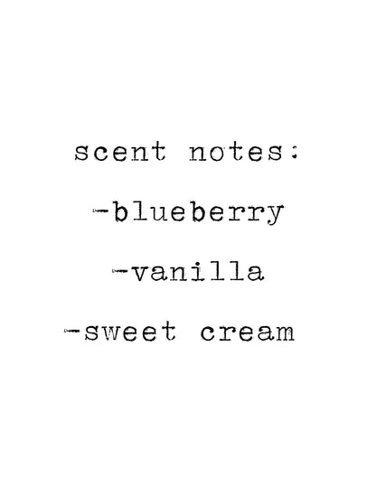 Blueberry Buckle Soy Candle: Blueberry, Vanilla, Sweet Cream Scent