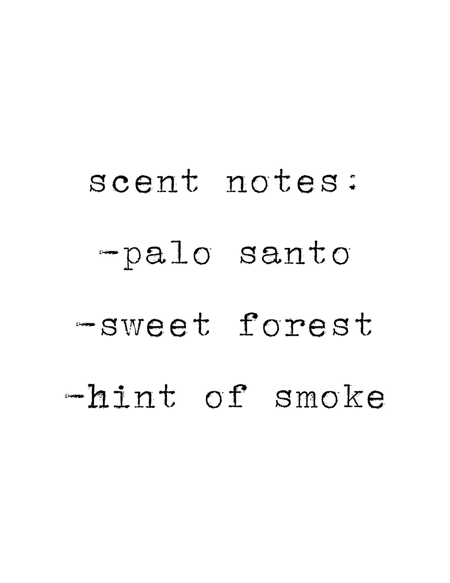 Palo Santo Soy Candle: with Sweet Forest, Smoky Scent