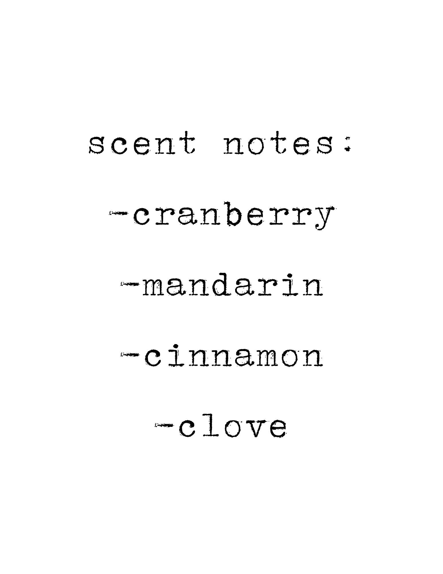 Spiced Cranberry Soy Candle: Cranberry, Mandarin, Cinnamon, Clove Scent