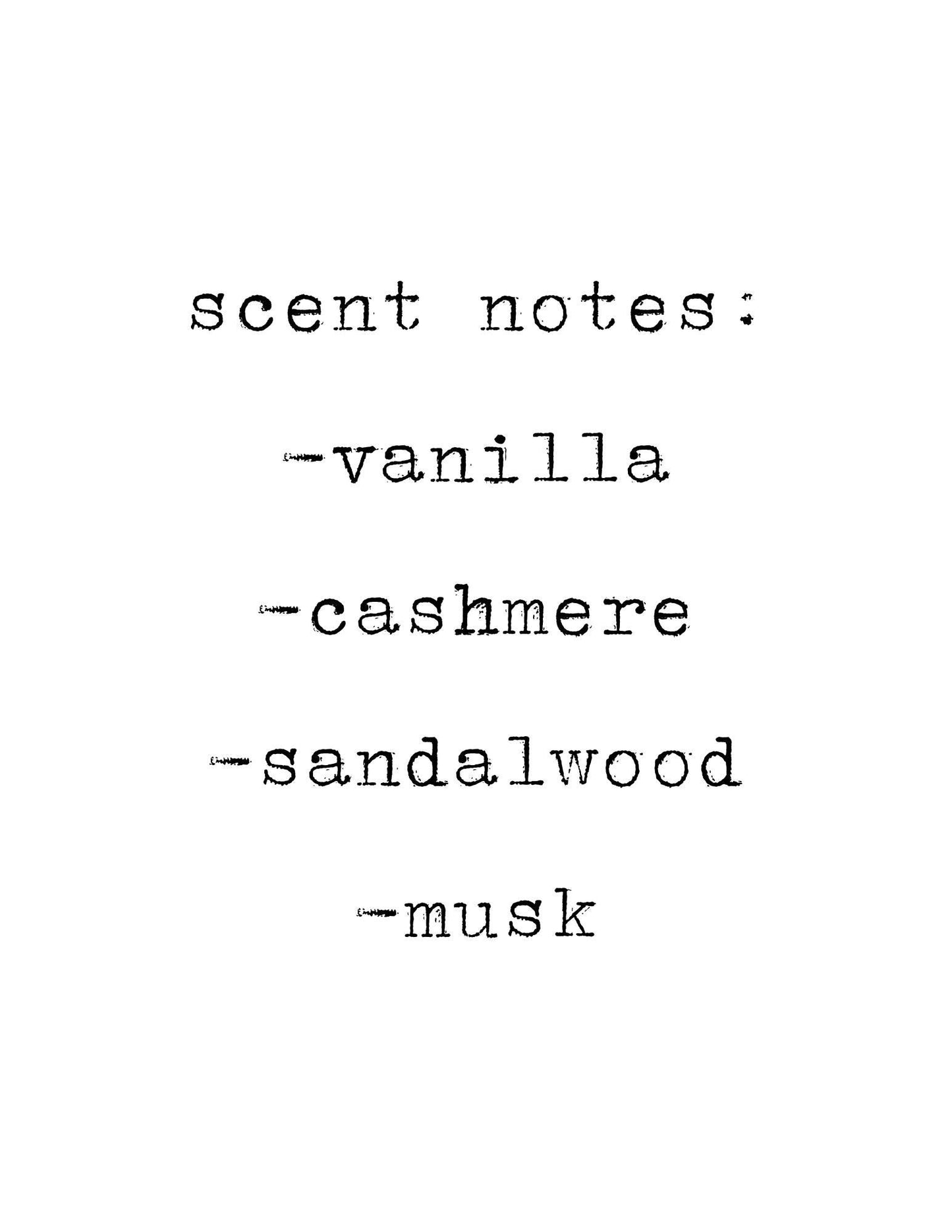 Vanilla + Cashmere Soy Candle: with Sandalwood and Musk Scent