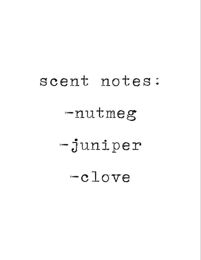 Nutmeg + Juniper Soy Candle: with Festive Clove Scent