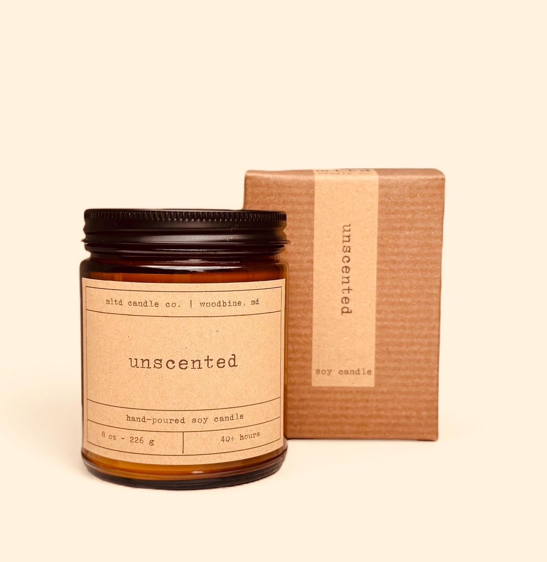 Unscented Soy Candle: Pure, Natural, No Scent