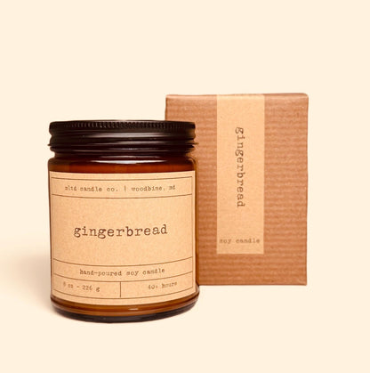 Gingerbread Soy Candle: with Nutmeg, Vanilla, Cinnamon Scent