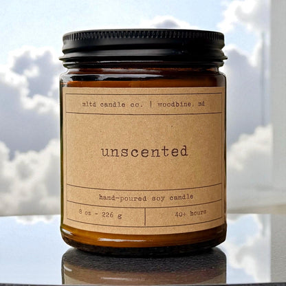 Unscented Soy Candle: Pure, Natural, No Scent
