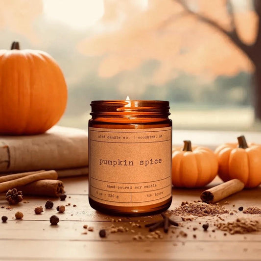 Pumpkin Spice Soy Candle: Pumpkin, Maple, Brown Sugar, Cinnamon Scent