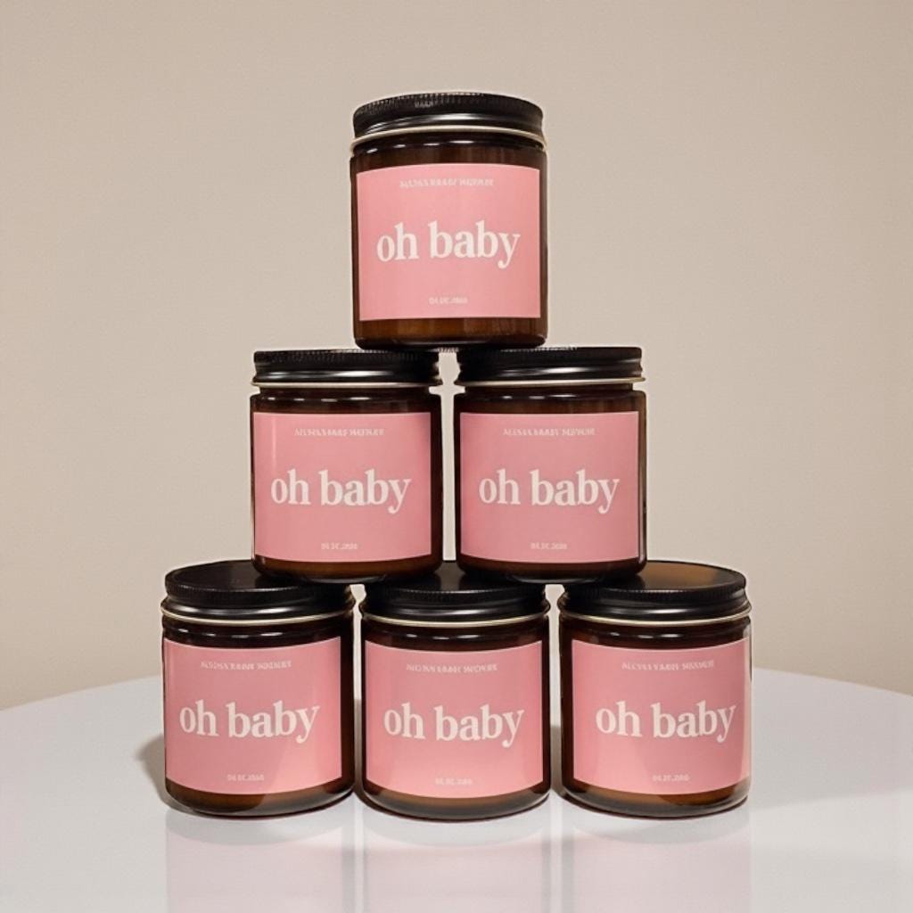 Baby Shower Candle Favors | Soy Candle Jars for Any Occasion | Bridal Shower, Wedding, Party Favors