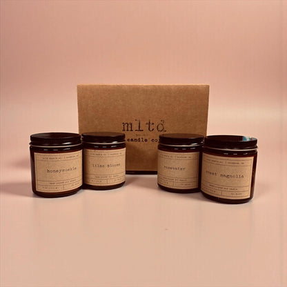 Botanical Candle Sampler Pack: Floral Scented Soy Candle Gift Set