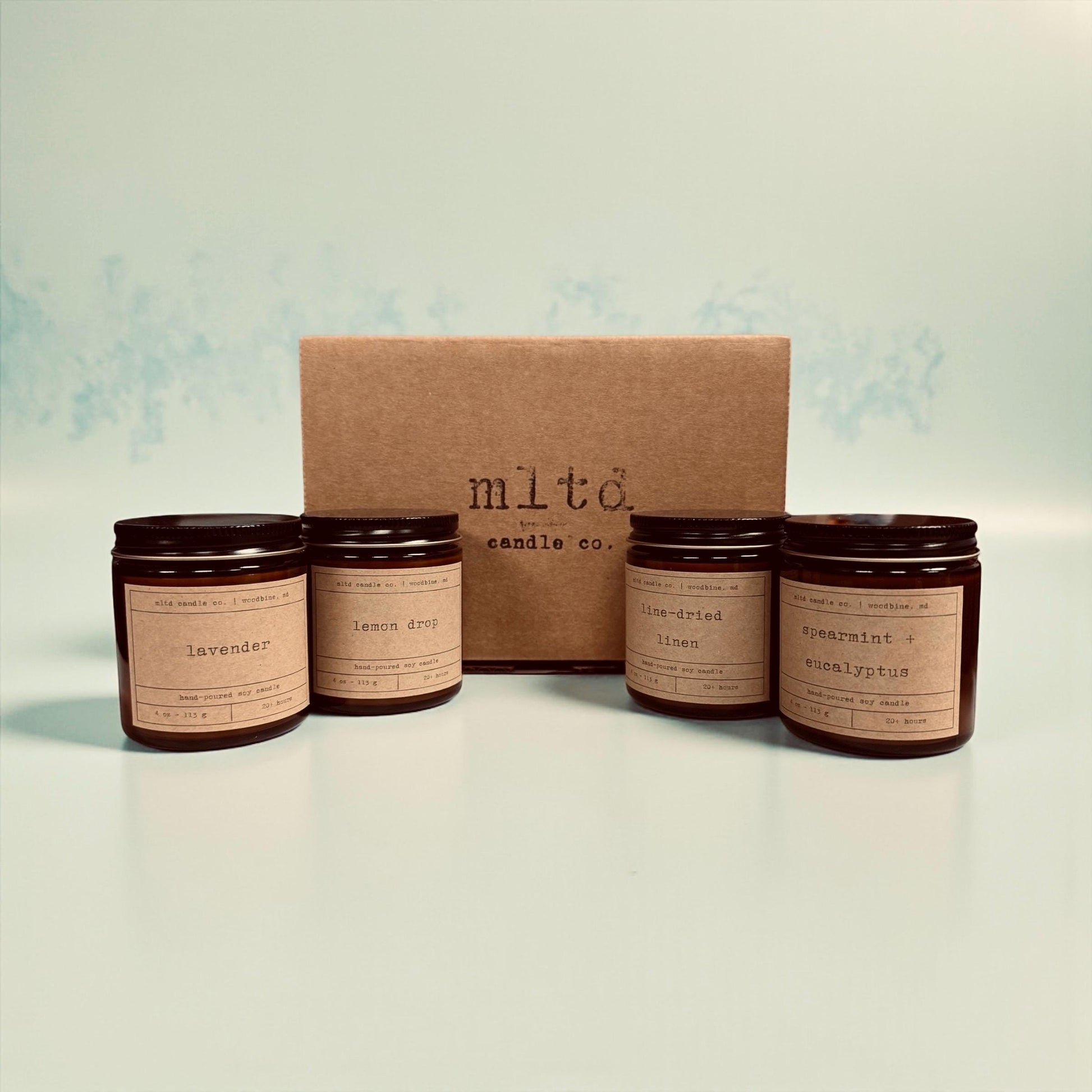 Fresh + Clean Candle Sampler Pack: Calming Scented Soy Candle Gift Set