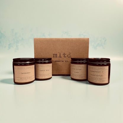 Fresh + Clean Candle Sampler Pack: Calming Scented Soy Candle Gift Set