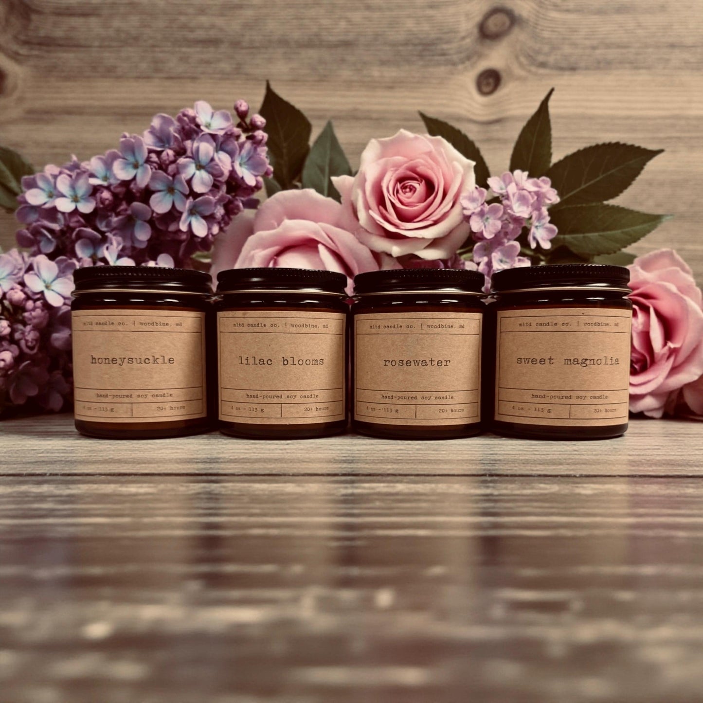 Botanical Candle Sampler Pack: Floral Scented Soy Candle Gift Set