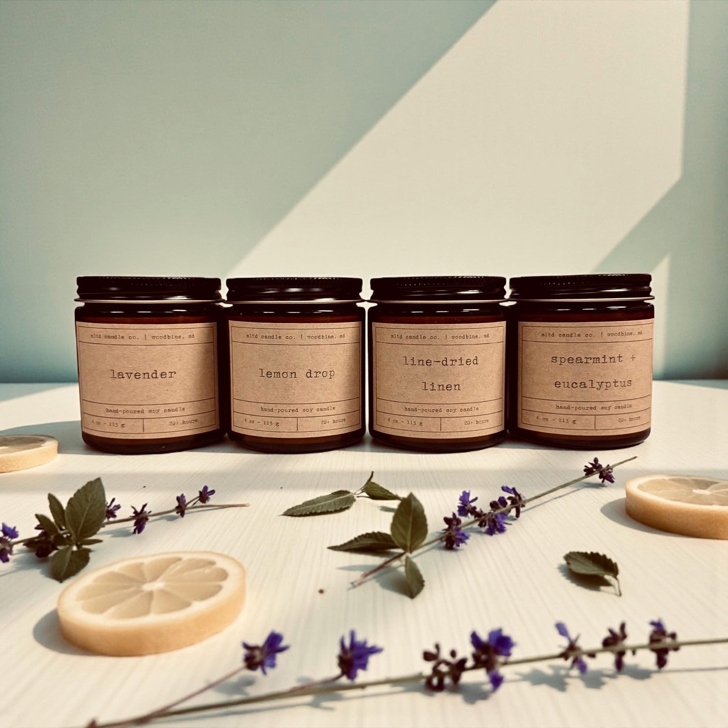 Fresh + Clean Candle Sampler Pack: Calming Scented Soy Candle Gift Set